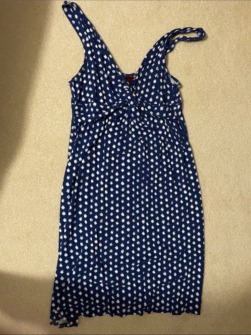 Merona Navy Blue and White Polka-Dot Sleeveless Dress